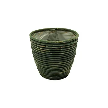 Van der Leeden Pot Rotan Streep 20x19 Groen