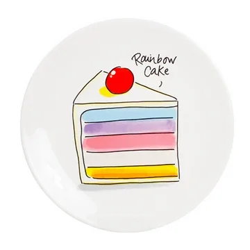 Blond Amsterdam Gebaksbord Even Bijkletsen Pink Rainbow 18 cm