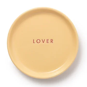 Vondels Petit Four Plate Ceramic Lover Geel 8.5 cm