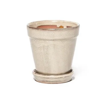 Pot met schotel Cream 11 x 11.5 cm