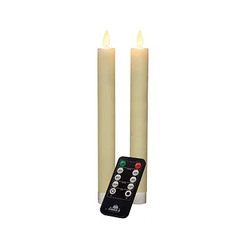 Dinerkaars LED Ivoor Rustiek Wax 23 cm (2 stuks) met afstandsbediening