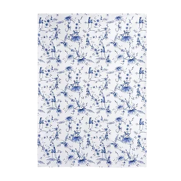Heinen Delfts Blauw Theedoek Aapjes Wit