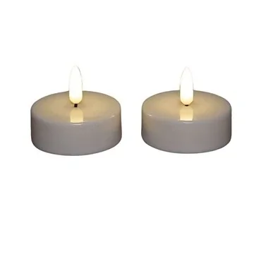 Theelicht LED 3D vlam 2 stuks wit
