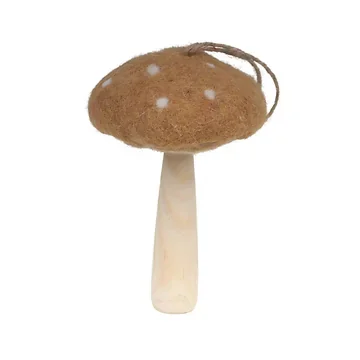 Vilten hanger paddenstoel naturel 13 x 8 cm