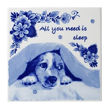 Heinen Delfts Blauw Tegel Sleep Engelse Spreuken
