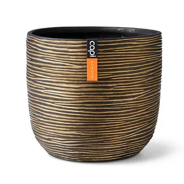 Capi Europe Bloempot Rib Zwart Goud 24 x 21 cm