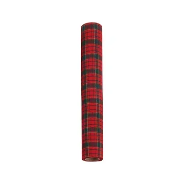 Home & Styling tafelloper rood ruit 250 x 28 cm