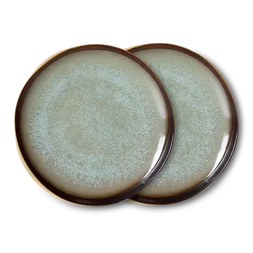 HKliving Ontbijtbord 70's Ceramics Contrast 2 stuks 22 cm