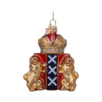 Vondels Kersthanger gouden schild van Amsterdam 9.5 cm