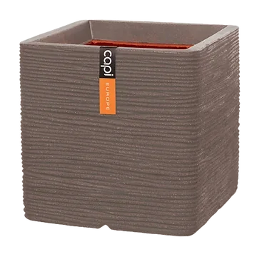Capi Europe Bloempot Nature Rib Vierkant Warm Taupe 30 x 30 x 30 cm