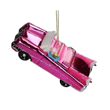 Kersthanger Cadillac Glas Roze 13.4 cm