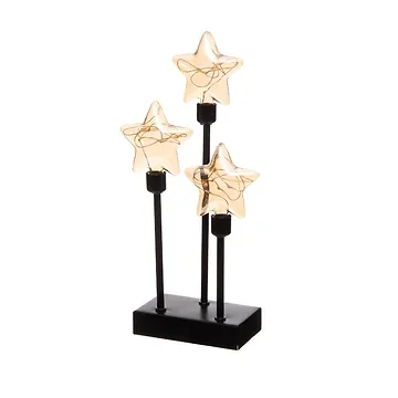 Anna's Collection Kerststerren op standaard zwart 14,5 x 7 x 32 cm