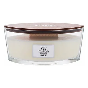 WoodWick White Teak Ellipse Candle