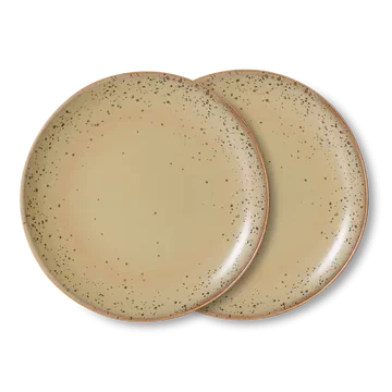 HKliving Ontbijtbord 70's Ceramics Grit 2 stuks 22 cm