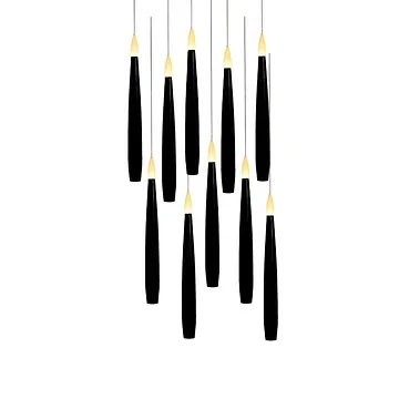 Anna's Collection LED dinerkaars zwevend zwart 10 stuks 15 cm