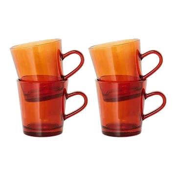 HKliving Koffieglazen 70's Glassware Amber Brown 4 stuks 0.23 L