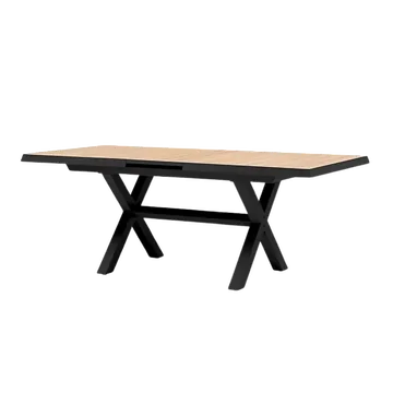 Royal Seasons Tafel Uitschuifbaar Bahia Zwart 163/203 x 93 cm