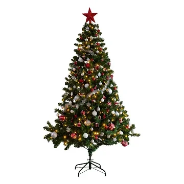 Everlands Kunstkerstboom Imperial Groen-Wit 210 cm ø 137
