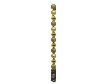 Decoris Kerstballen kunststof goud 14 stuks 3 Ø cm