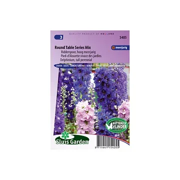 Delphinium cult. Round Table mix