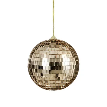 House of Seasons kerstbal Disco champagne 15 cm