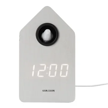 Karlsson Wekker Koekoeksklok LED White Wash 9 x 6 x 15.8 cm