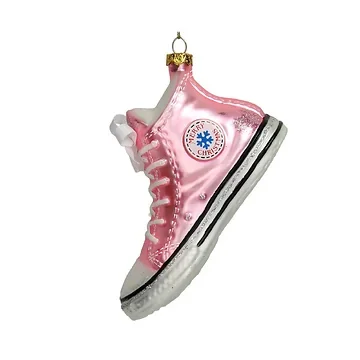 Kersthanger Sneaker Glas Roze 12.7 cm
