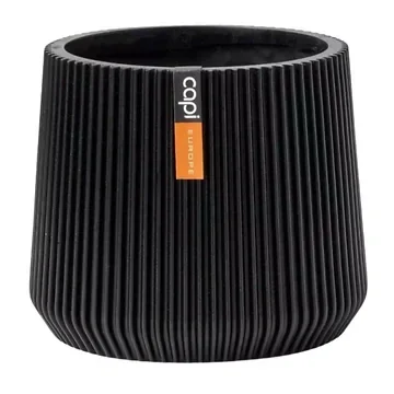 Capi Europe Bloempot Groove Zwart Goud 20 x 17 cm