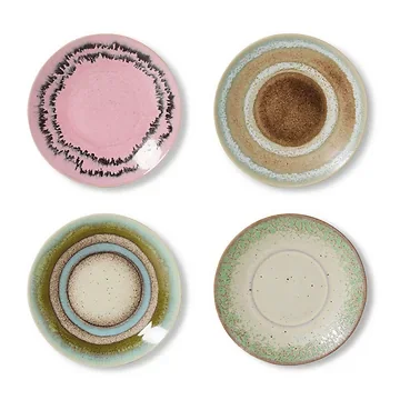 HKliving Schotels 70's Ceramics Doodle 4 stuks