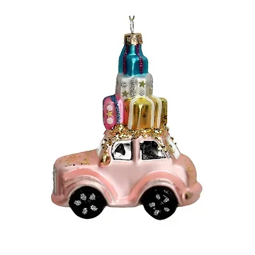 Kersthanger Auto Glas Mix 12 cm