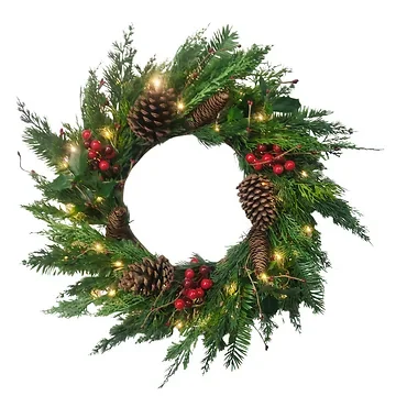 Deco krans red berries 50 cm