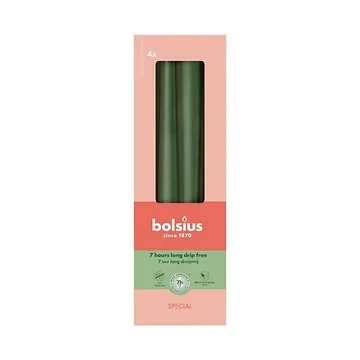 Bolsius Gotische Kaars Metallic Groen 2.4 x 24.5 cm