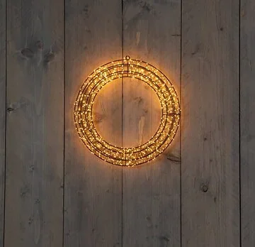 Krans verlicht zwart 36 cm 800 lampjes