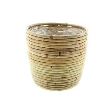 Van der Leeden Pot Rotan Streep Blond 24x24 cm