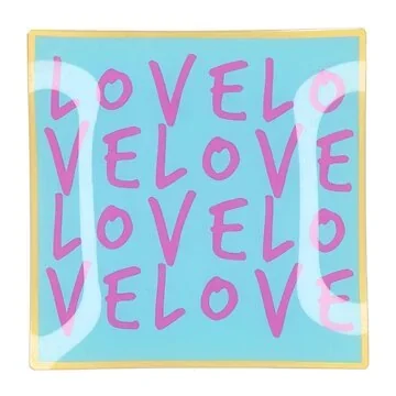 Daan Kromhout Design Bord Vierkant Love Love Love 18 x 18 x 2 cm