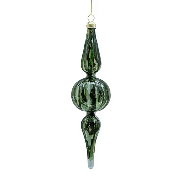 Kerstornament groen glas 23 cm
