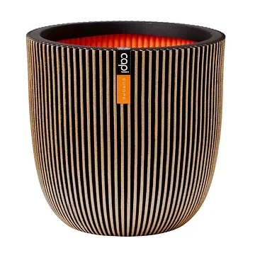 Capi Europe Bloempot Groove Zwart Goud 54 x 52 cm