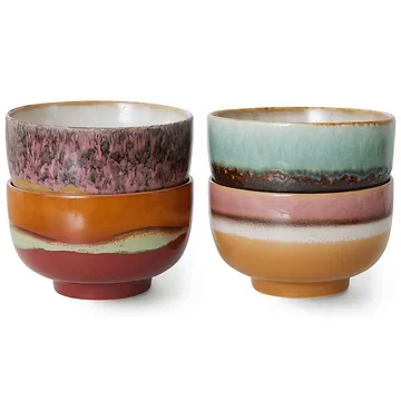 HKliving Noodlekom 70's Ceramics Geyser 4 stuks 13.5 cm