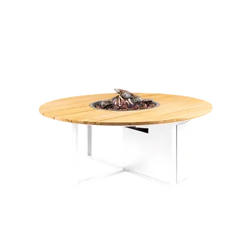 Cosiloft 120 round white frame - teak top