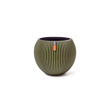 Capi Europe Vaas bol Groove groen 30 x 30 x 25 cm