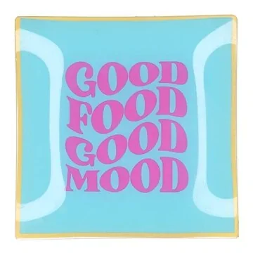 Daan Kromhout Design Bord Vierkant Good Food Good Mood 18 x 18 x 2 cm