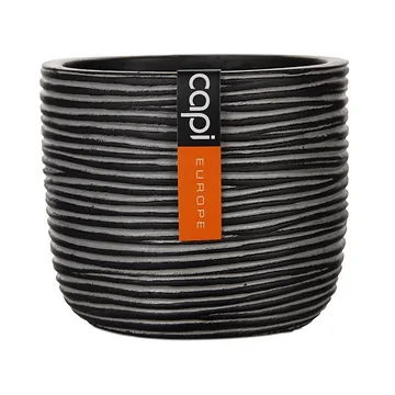 Capi Europe Pot bol Rib antraciet 14 x 14 x 12 cm