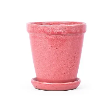 Pot met schotel Pale pink 16 x 17 cm