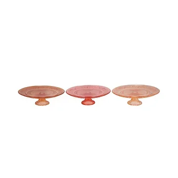 Dayah Coral Sunset Glass Plate On Foot
