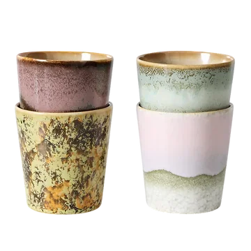 HKliving Koffiekopje 70's Ceramics Serendipity 4 stuks 0.23 L
