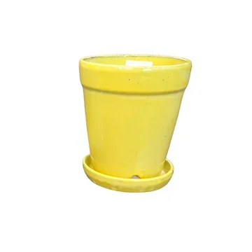 Pot met schotel Pale Yellow 38 x 44