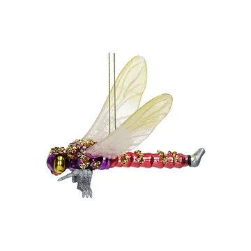 Kersthanger Libelle Glas Multi 12 cm