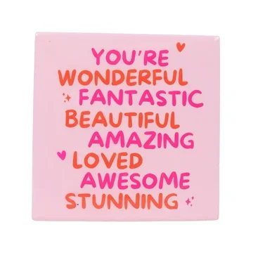 Daan Kromhout Design Tegel You're Wonderful Pink 10 x 10 cm