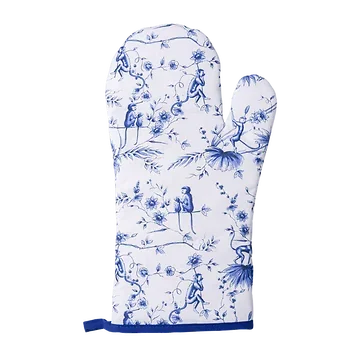 Heinen Delfts Blauw Ovenwant Aapjes Wit