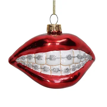 Kersthanger Smile Glas Rood 8.9 cm